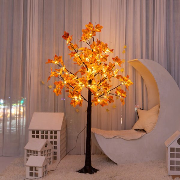 LED simulated maple leaf tree lamp USB holiday atmosphere decorative lamp indoor and outdoor decoration landscaping