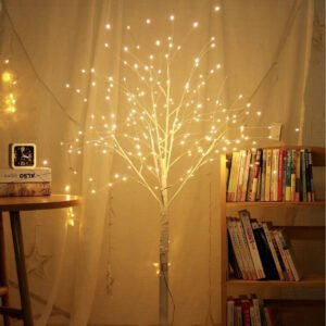 LED simulated birch tree copper wire lamp warm color courtyard landscape room layout festive landscape lighting atmosphere decoration