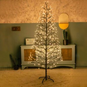 LED simulated black Christmas tree lights festive atmosphere lighting