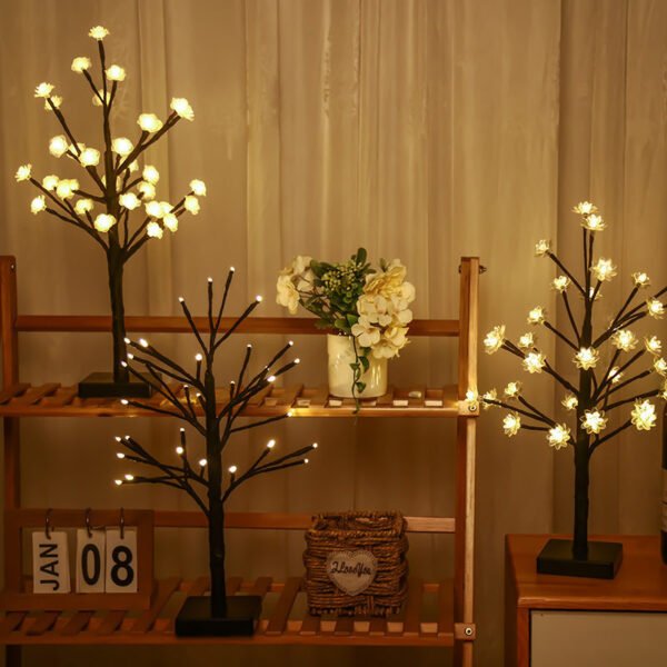 Bedroom LED simulation tree branch lights indoor hotel atmosphere battery box decorative lights Christmas decorative tree branch lights