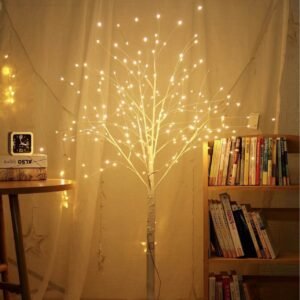 LED simulation birch copper wire light warm color courtyard landscape room decorated with festive landscape lighting atmosphere decoration